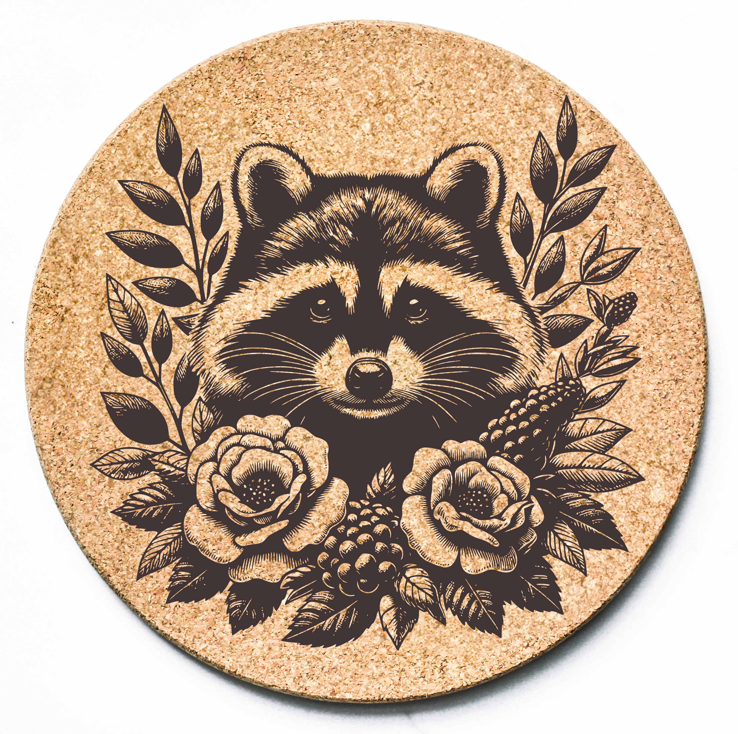 Floral Raccoon Trivet