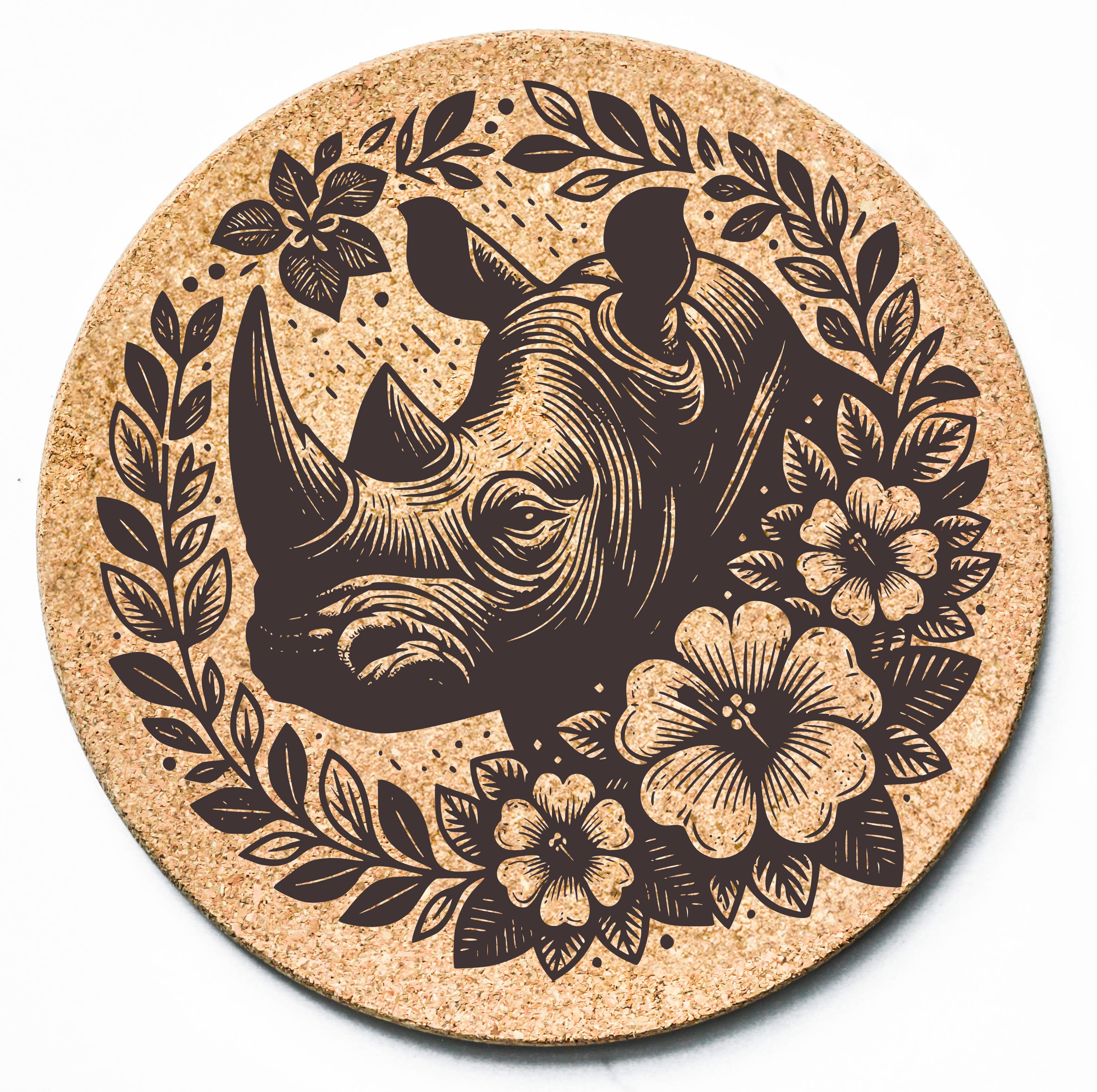 Floral Rhino Trivet