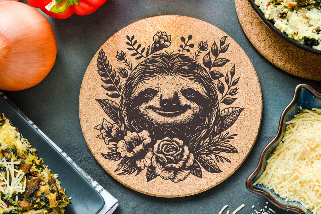 Floral Sloth Trivet