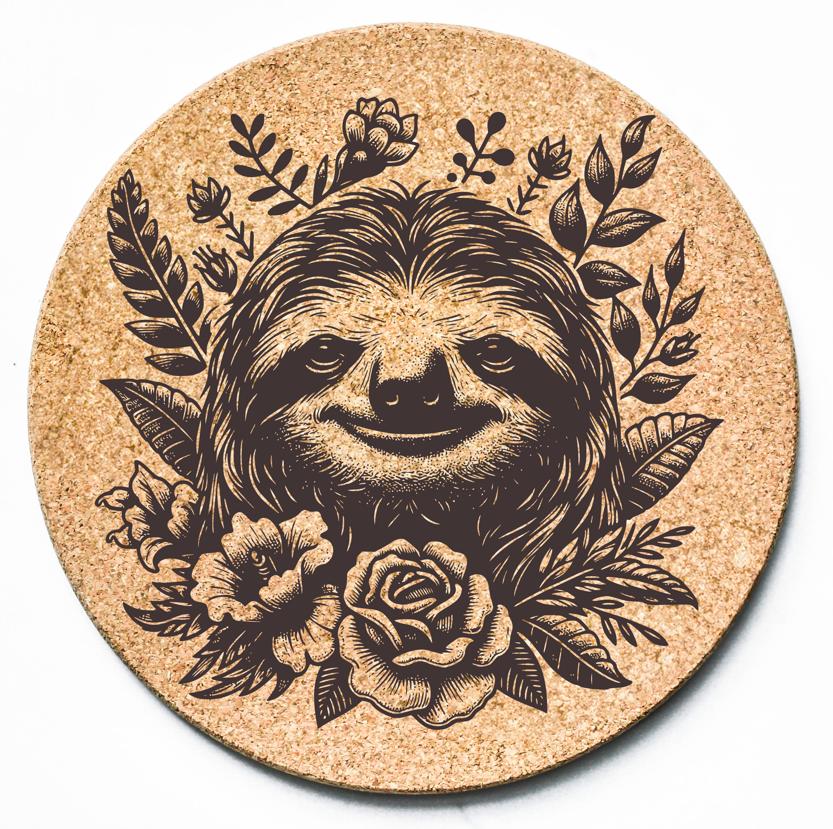 Floral Sloth Trivet