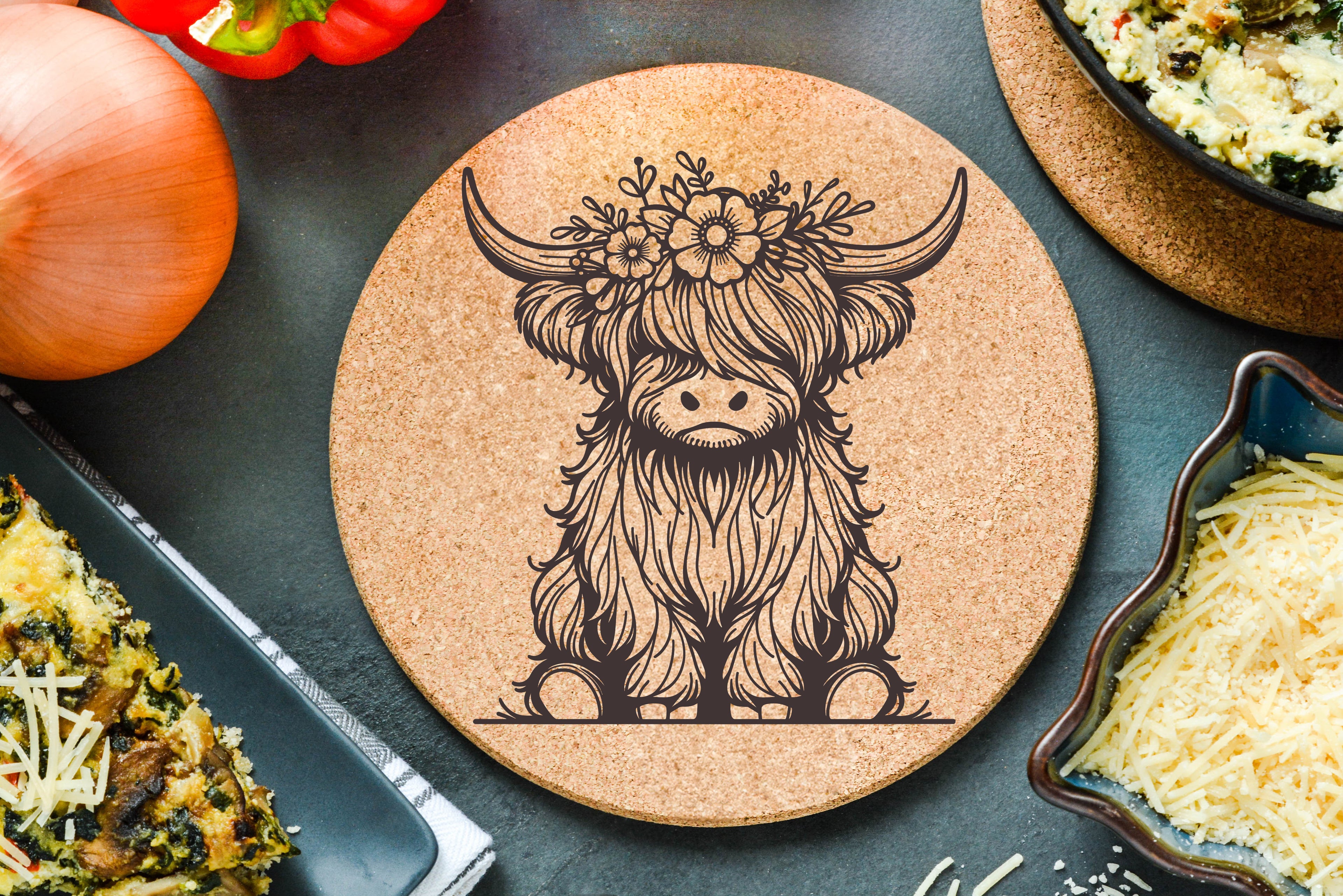 Highland Baby Flowers Trivet