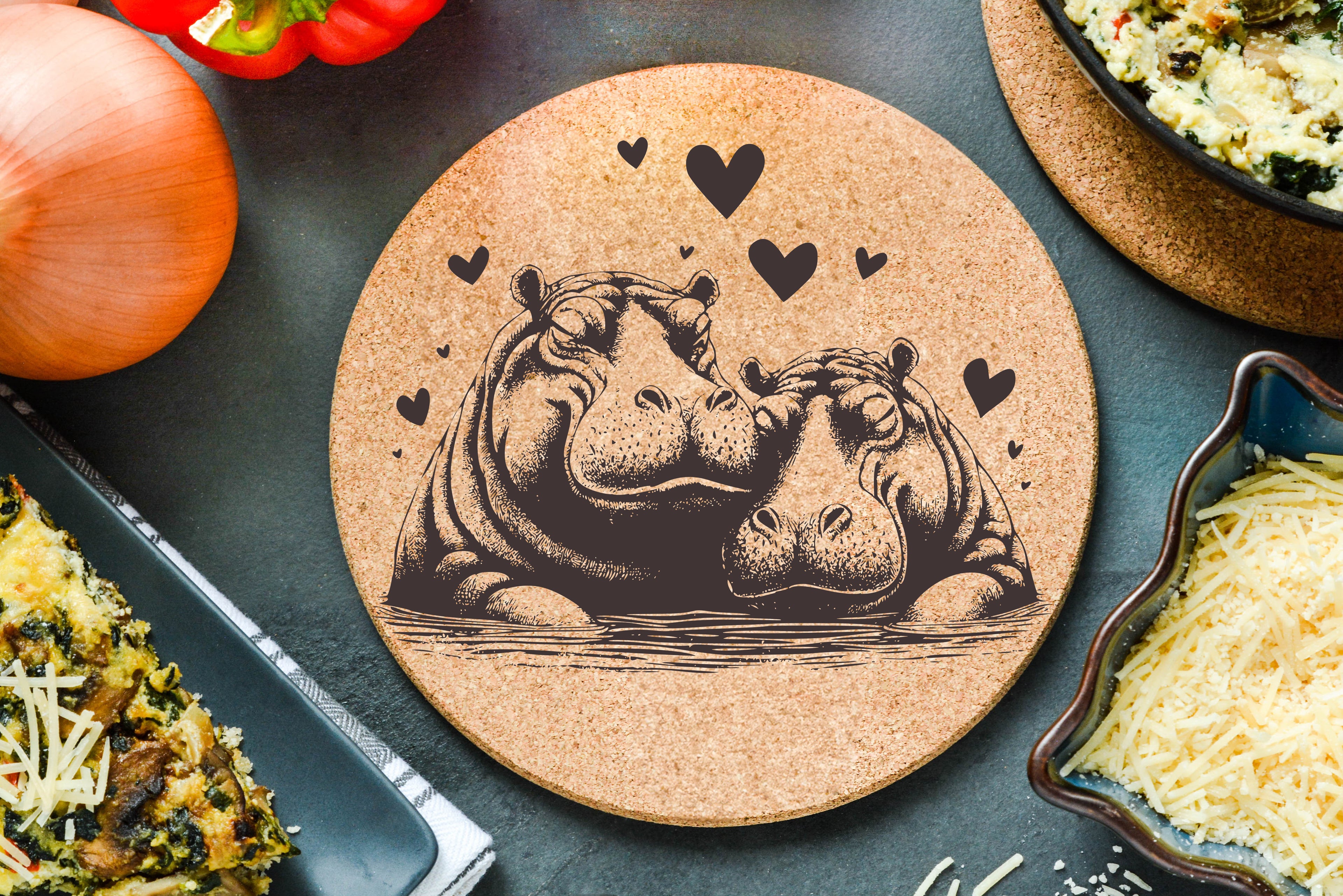 Hippopotamus Love Trivet