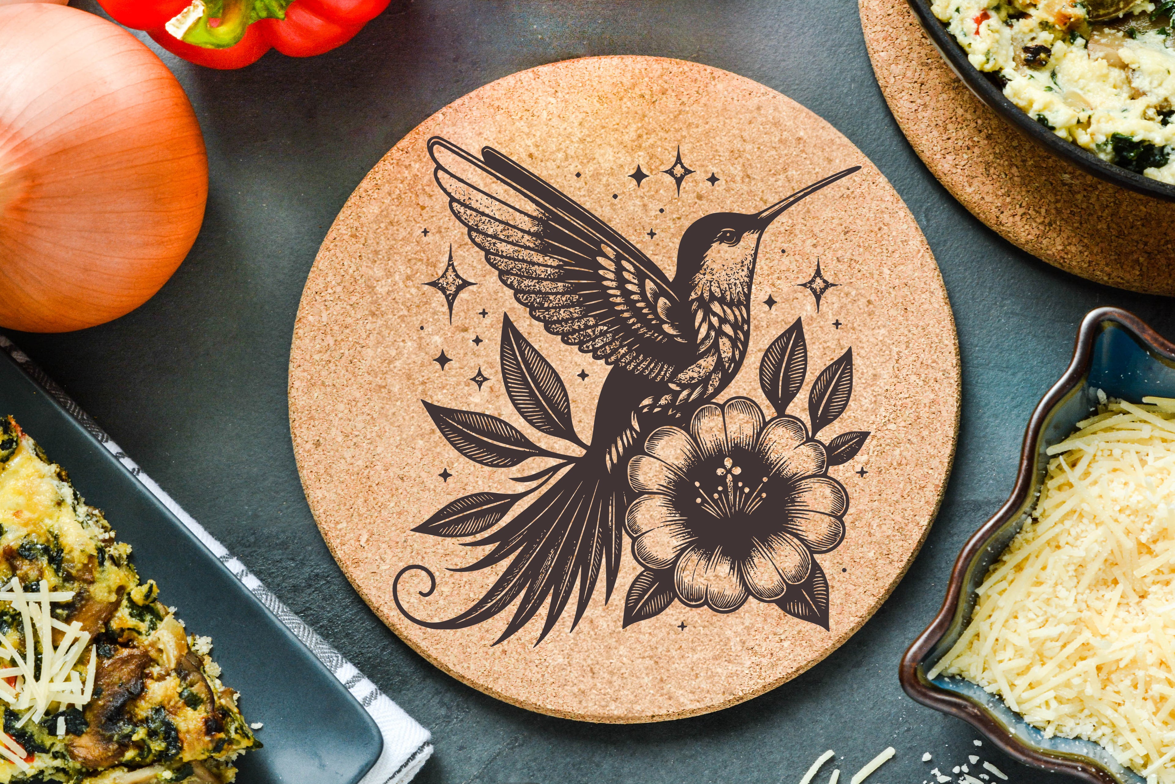 Hummingbird Flower Trivet