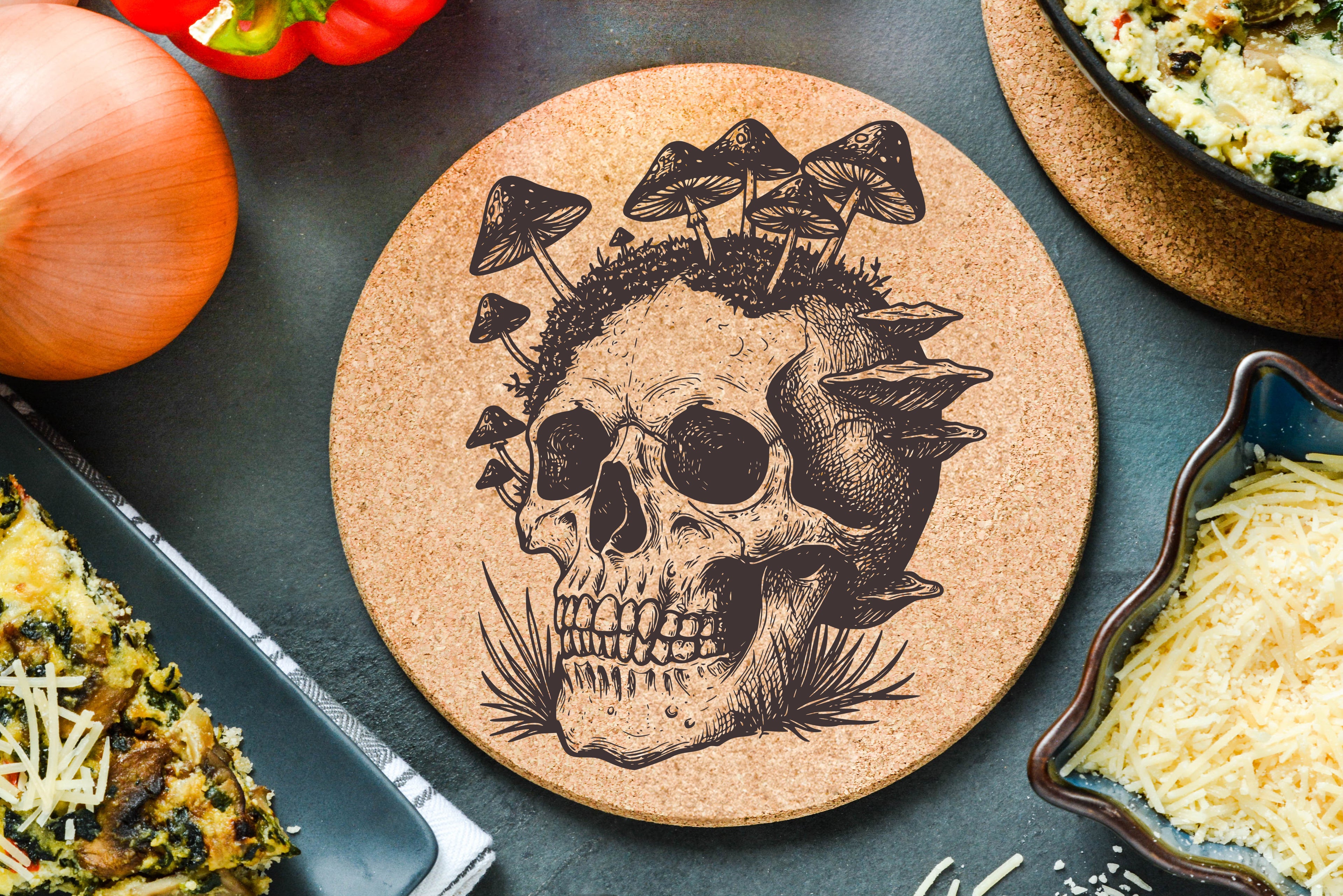 Mushroom Skull Trivet