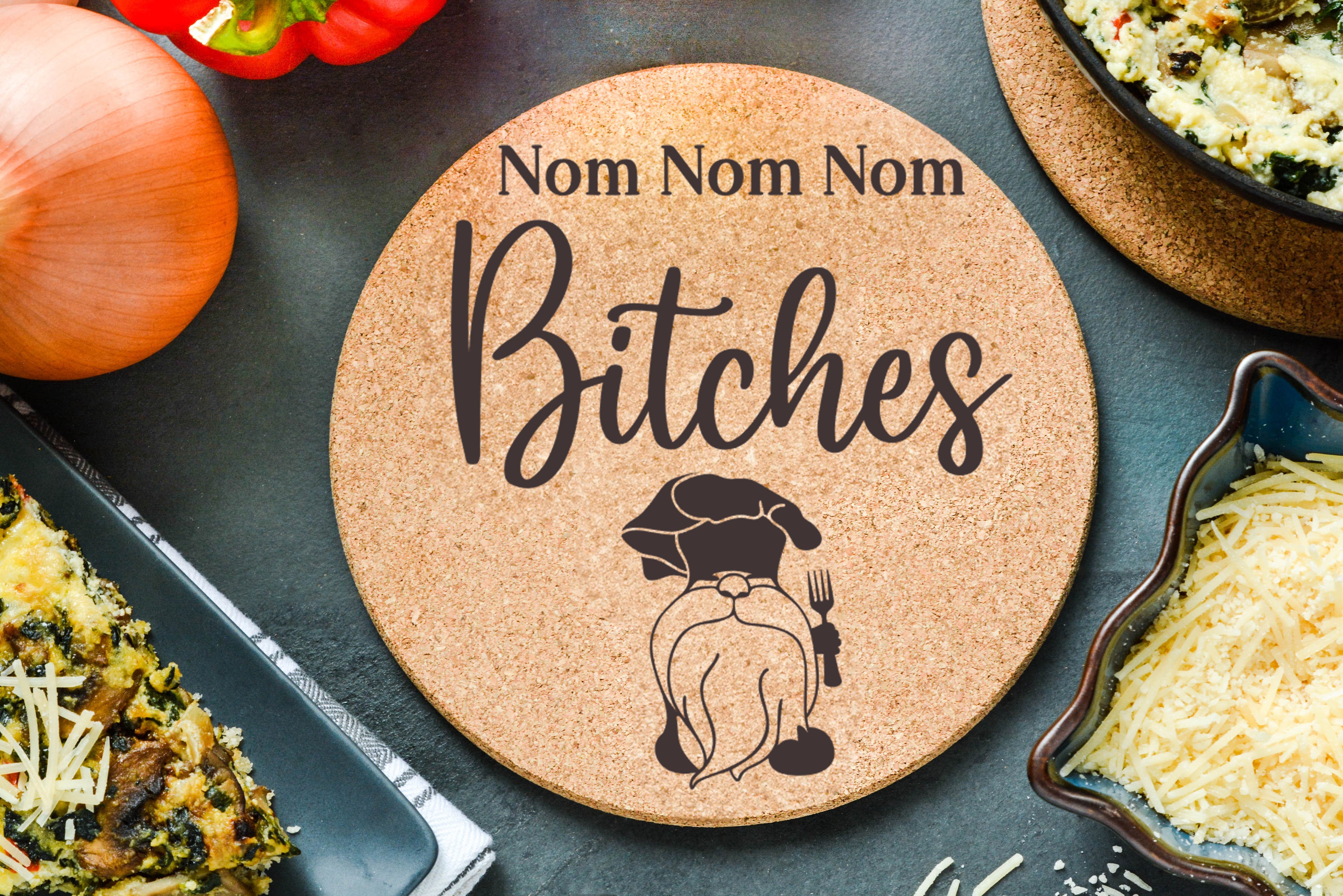 Nom Bitches Gnome Trivet