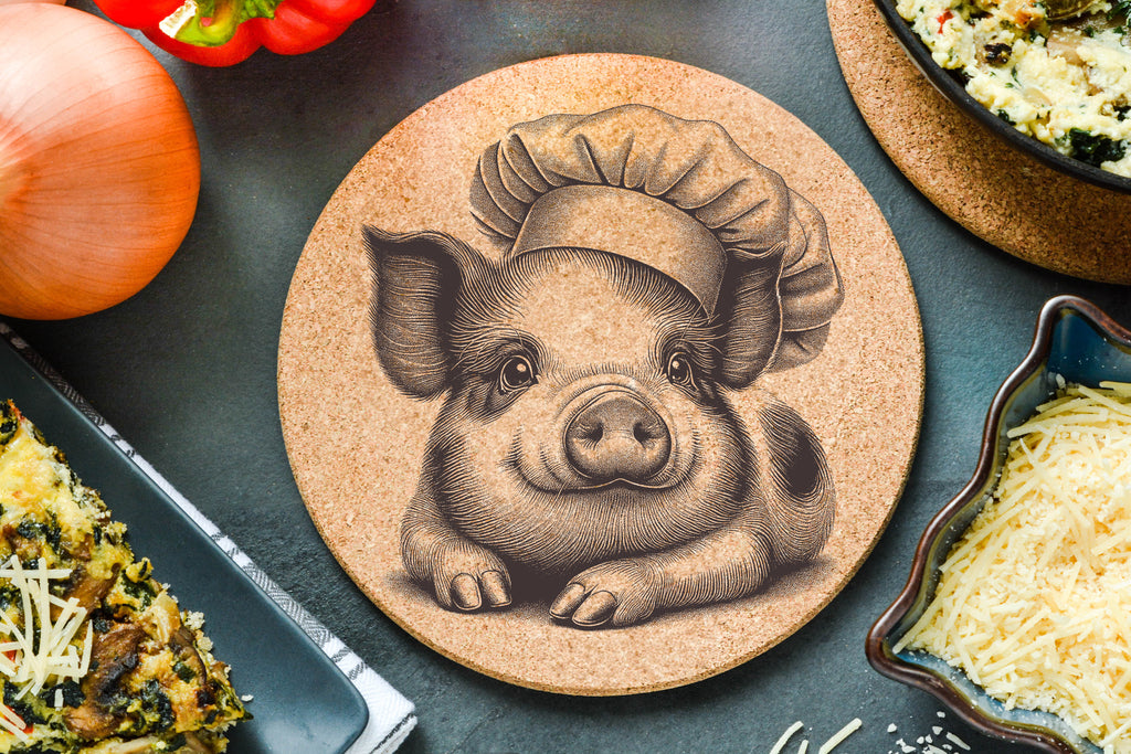 Pig Chef Hat Trivet
