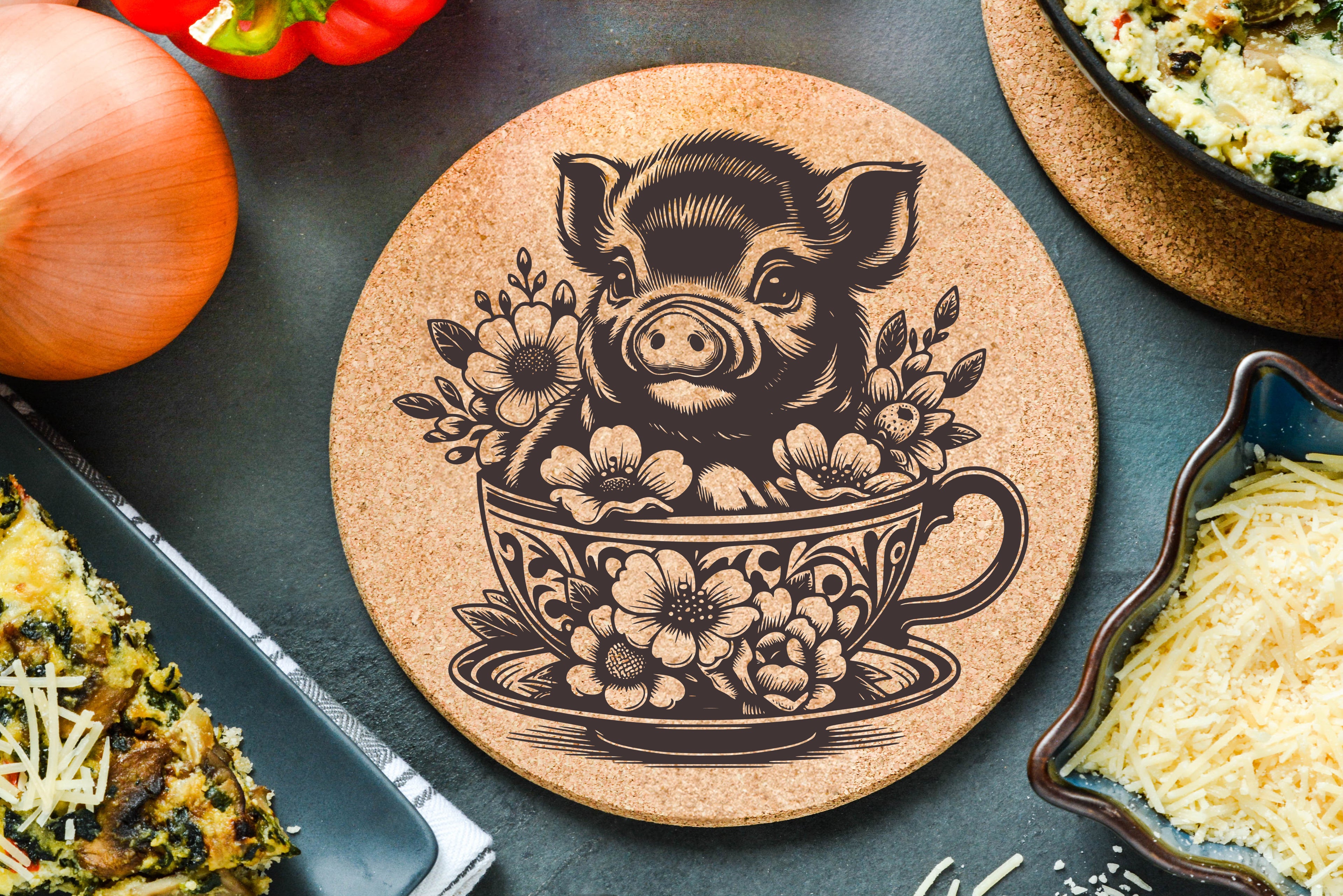 Pig Teacup Trivet