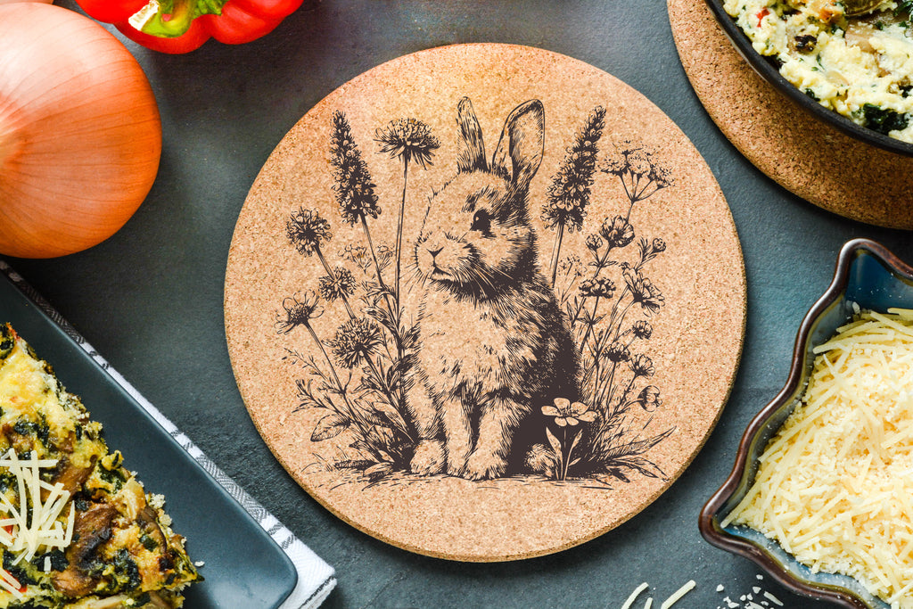 Rabbit Flowers Trivet