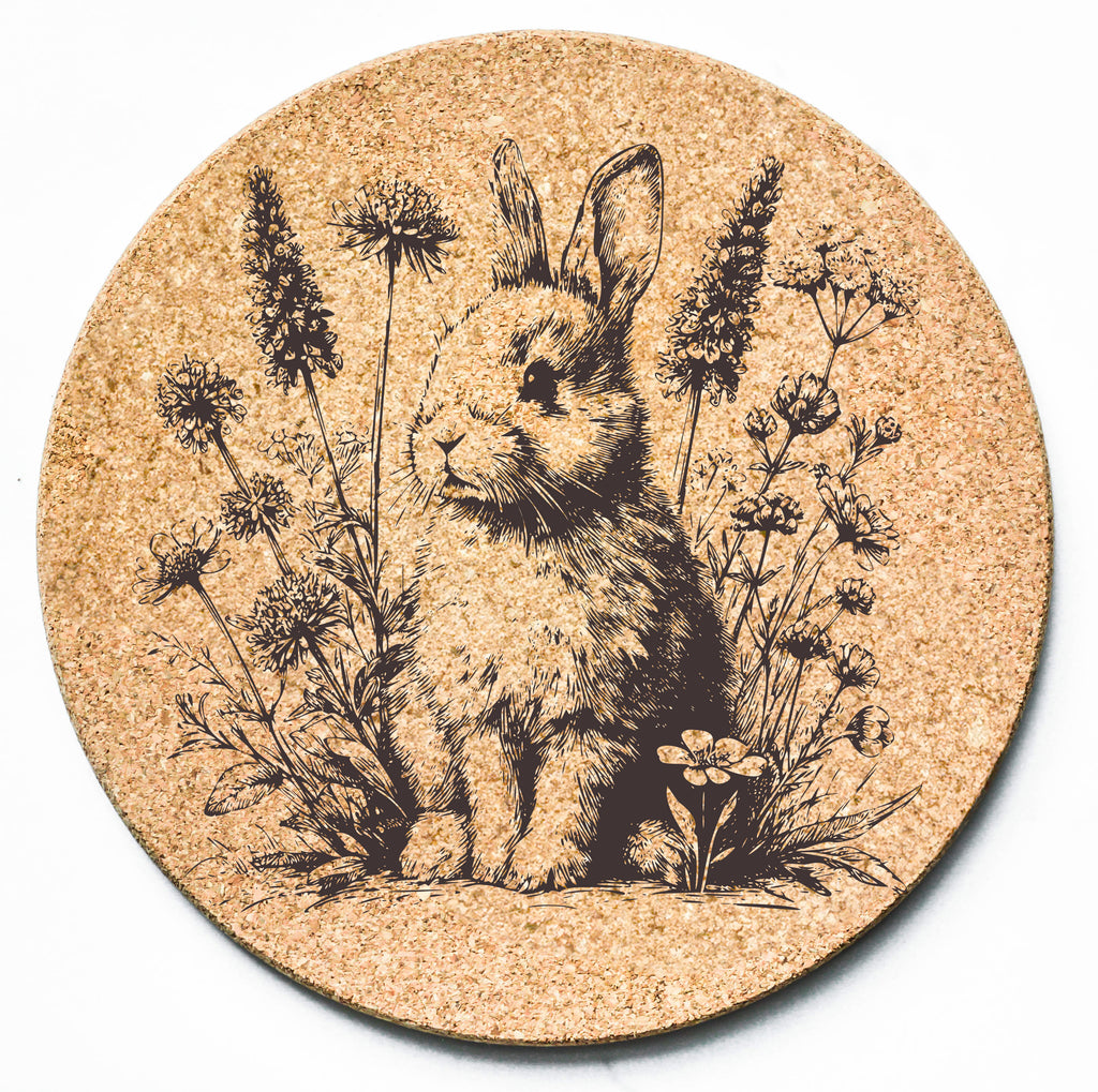Rabbit Flowers Trivet
