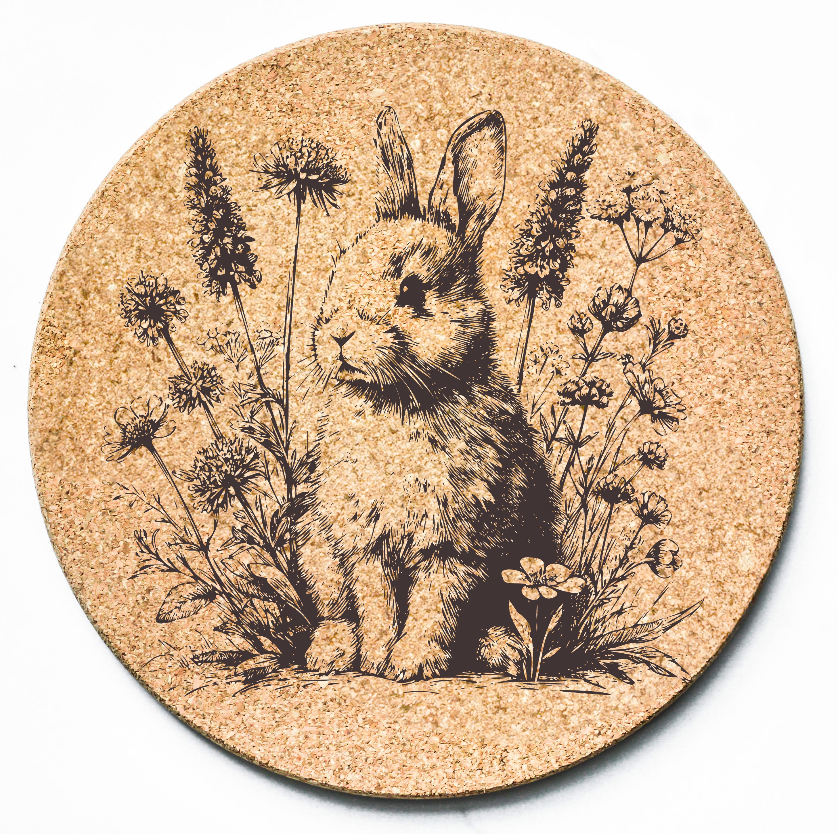 Rabbit Flowers Trivet