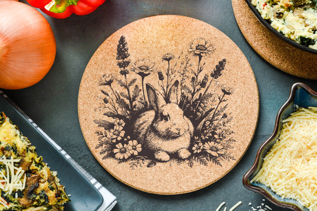 Rabbit Wildflowers Trivet