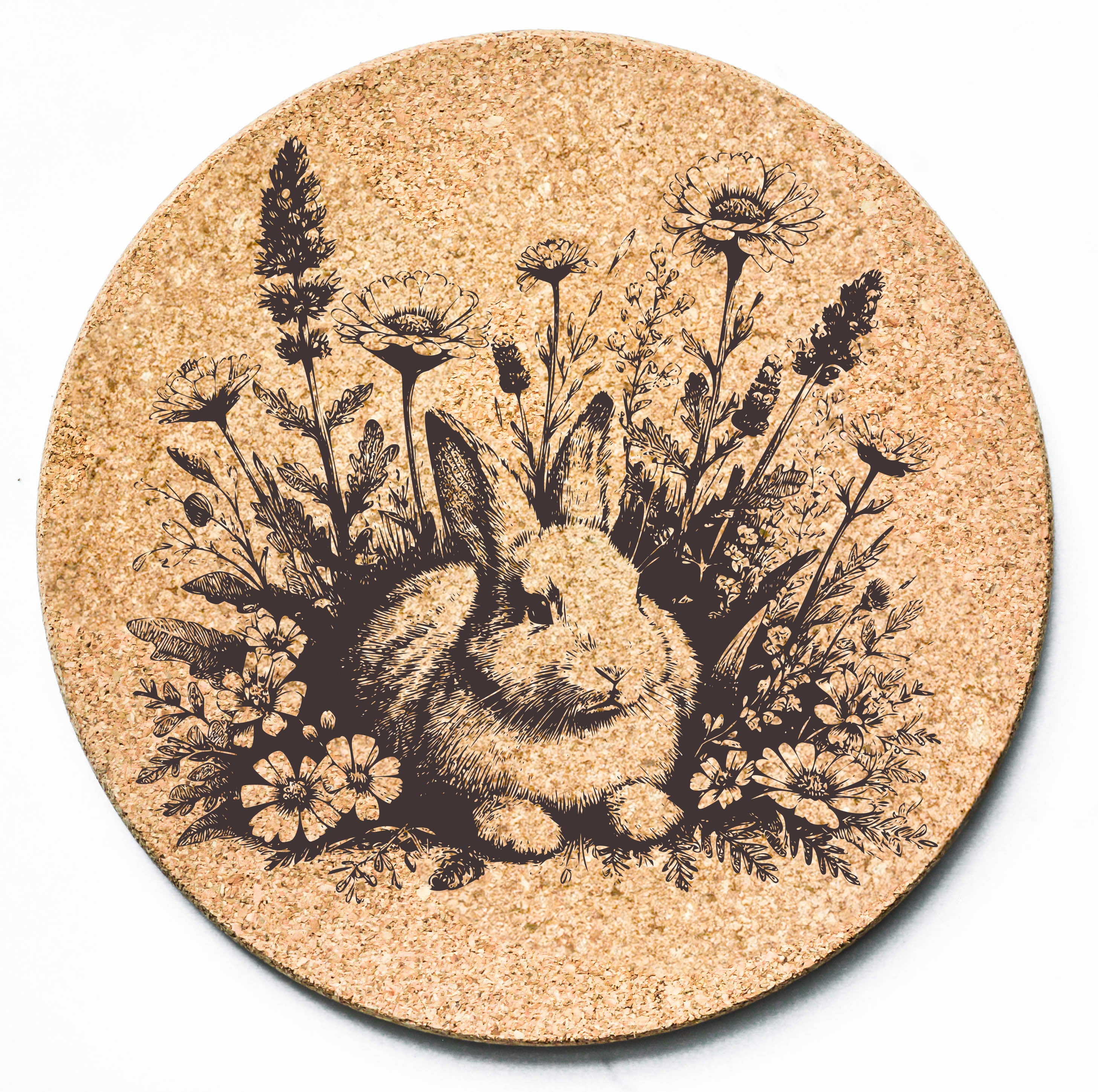 Rabbit Wildflowers Trivet