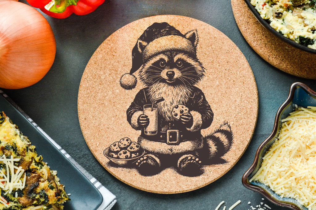 Raccoon Santa Trivet