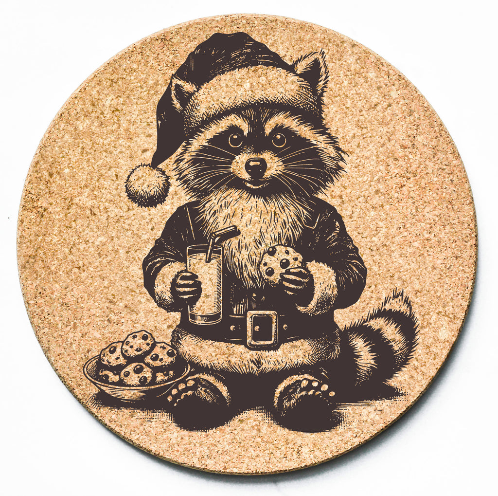 Raccoon Santa Trivet