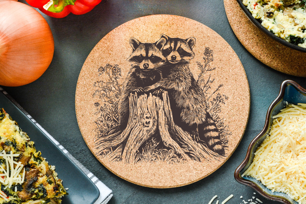 Raccoons Log Trivet