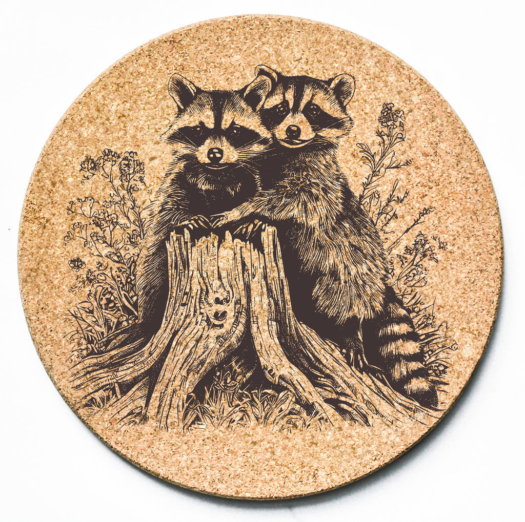 Raccoons Log Trivet