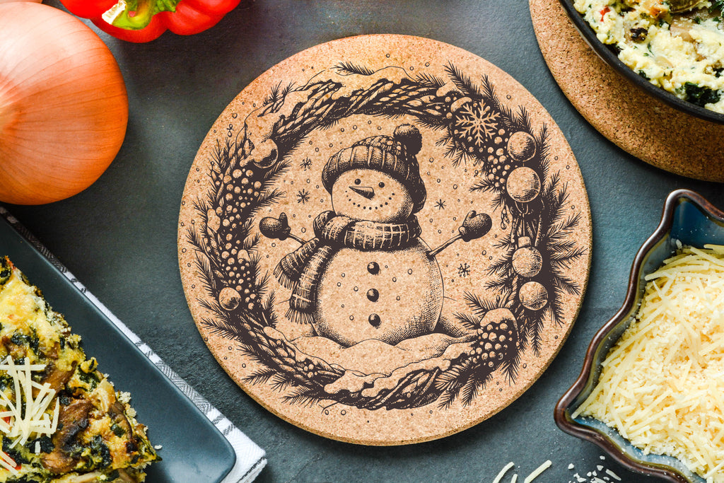 Snowman Winter Wreath Trivet