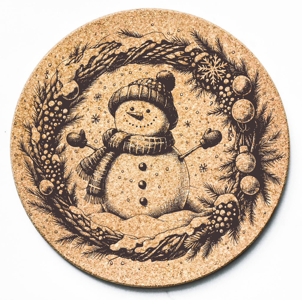 Snowman Winter Wreath Trivet
