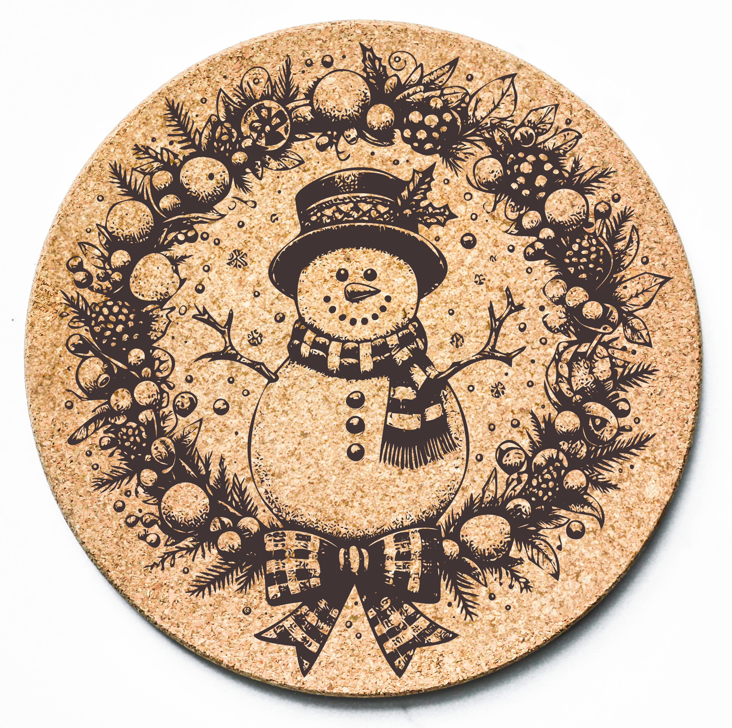 Snowman Wreath Fruit Trivet