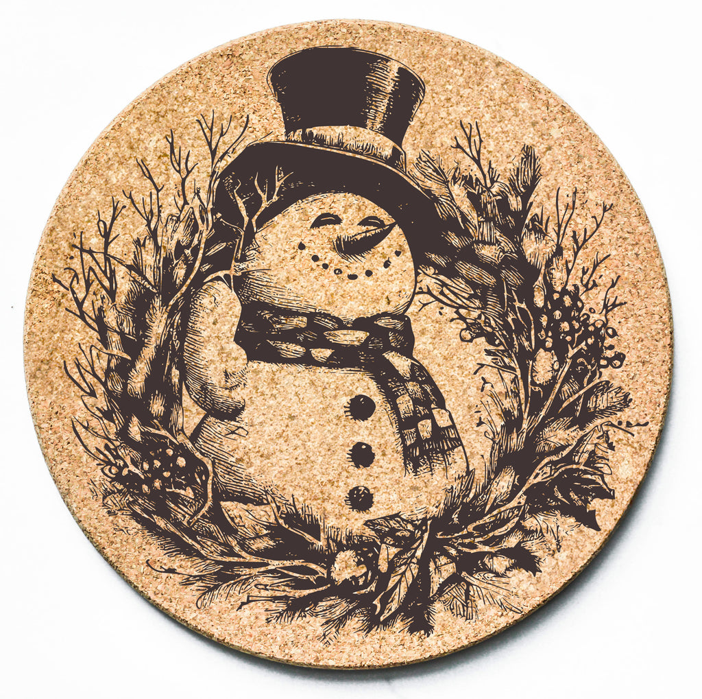 Snowman Wreath Tophat Trivet