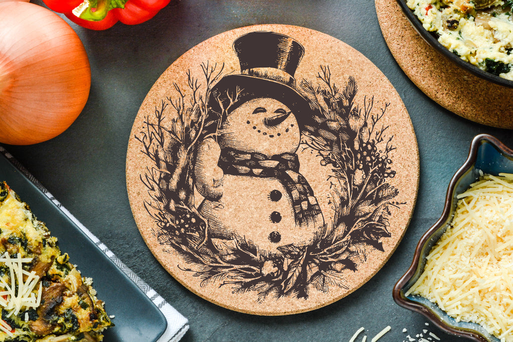 Snowman Wreath Tophat Trivet