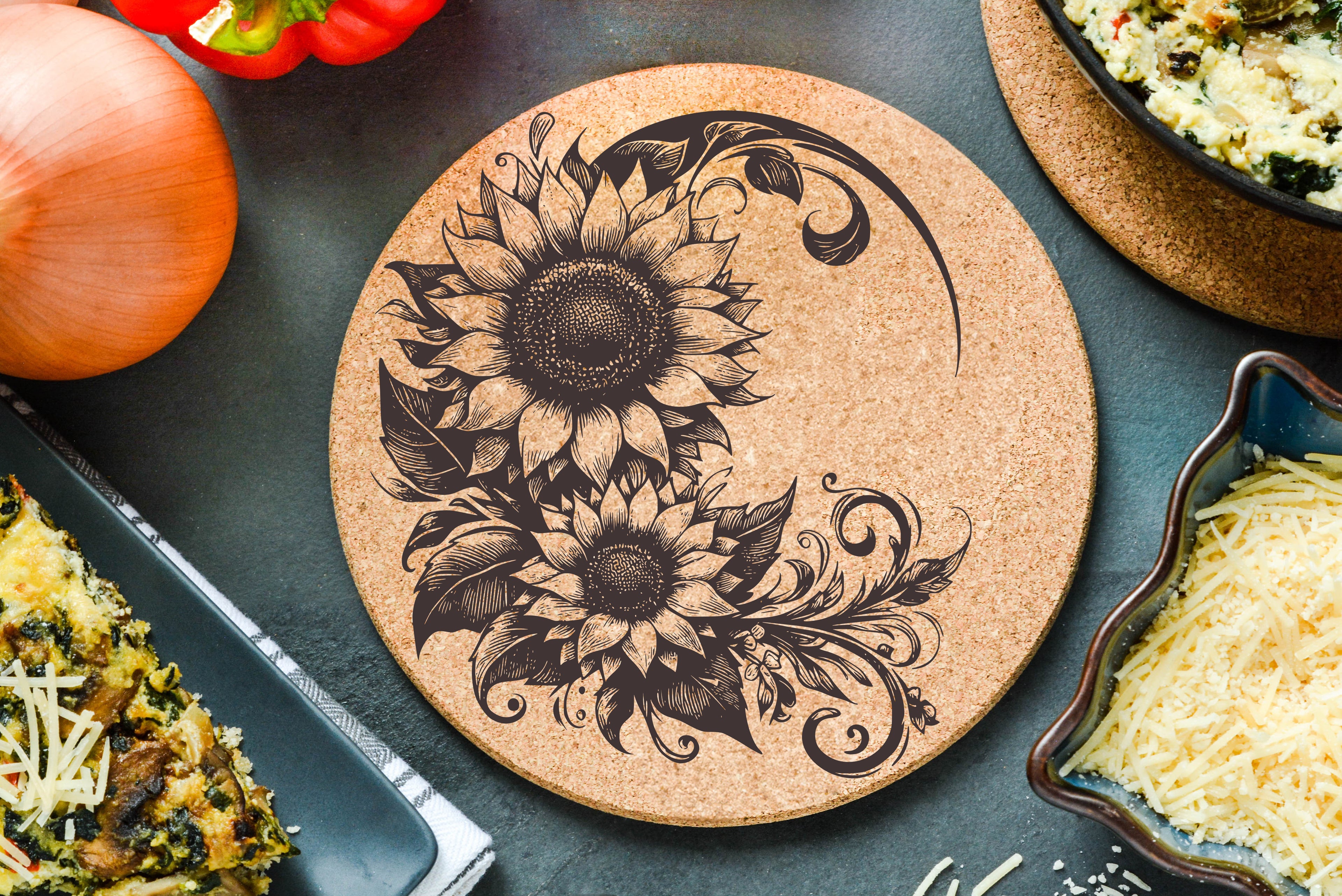 Sunflower Crescent Trivet