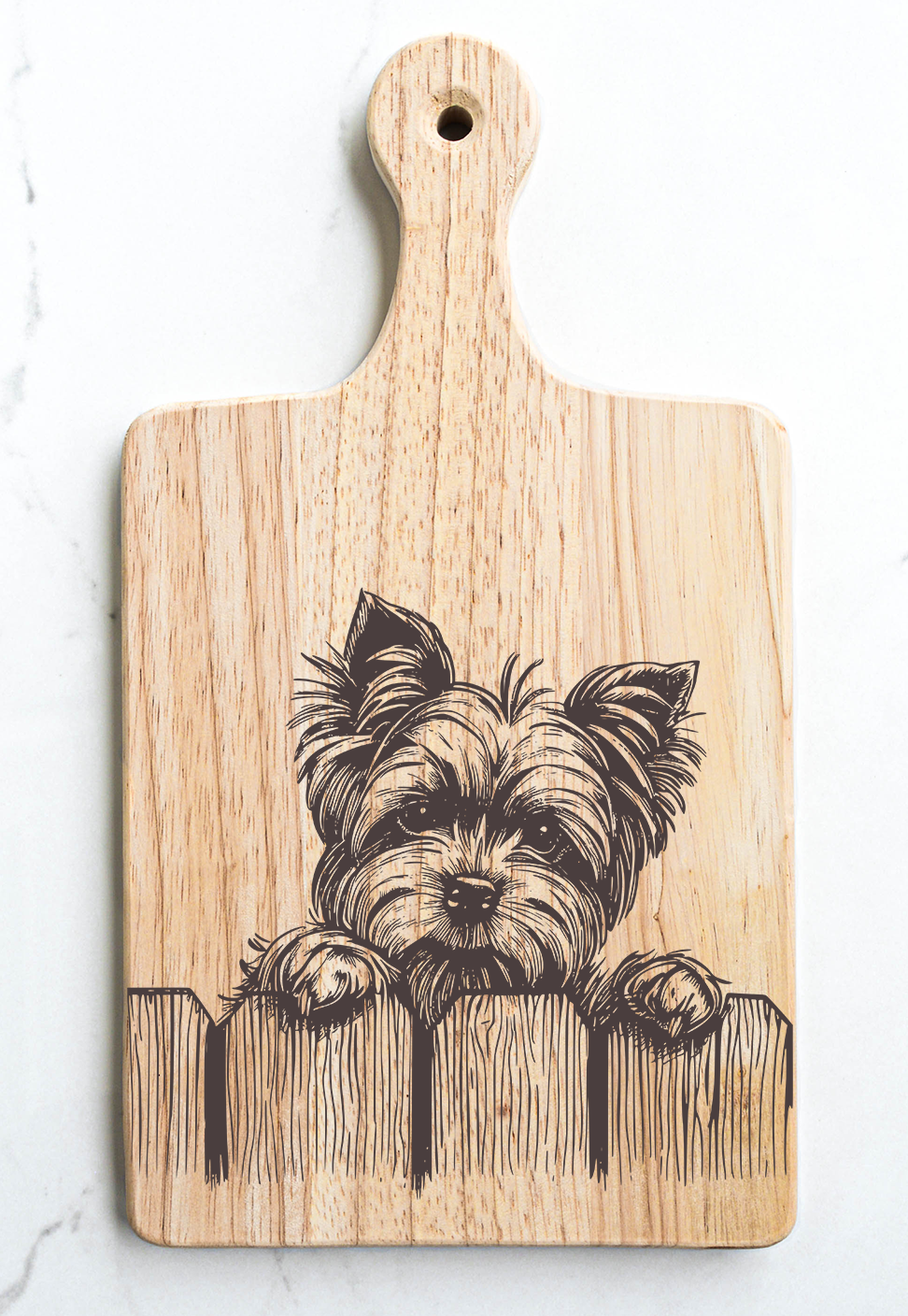 Yorkshire Terrier Yorkie Dog Cutting Cheese Board